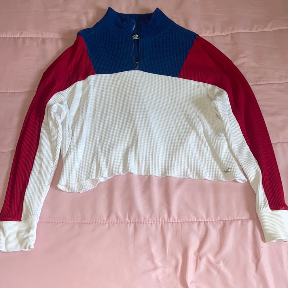 Red,white, and blue turtle neck/sweater